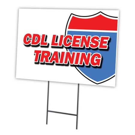 Signmission Cdl License Training Yard Sign & Stake outdoor plastic coroplast window, C-1216 Cdl License Training C-1216 Cdl License Training